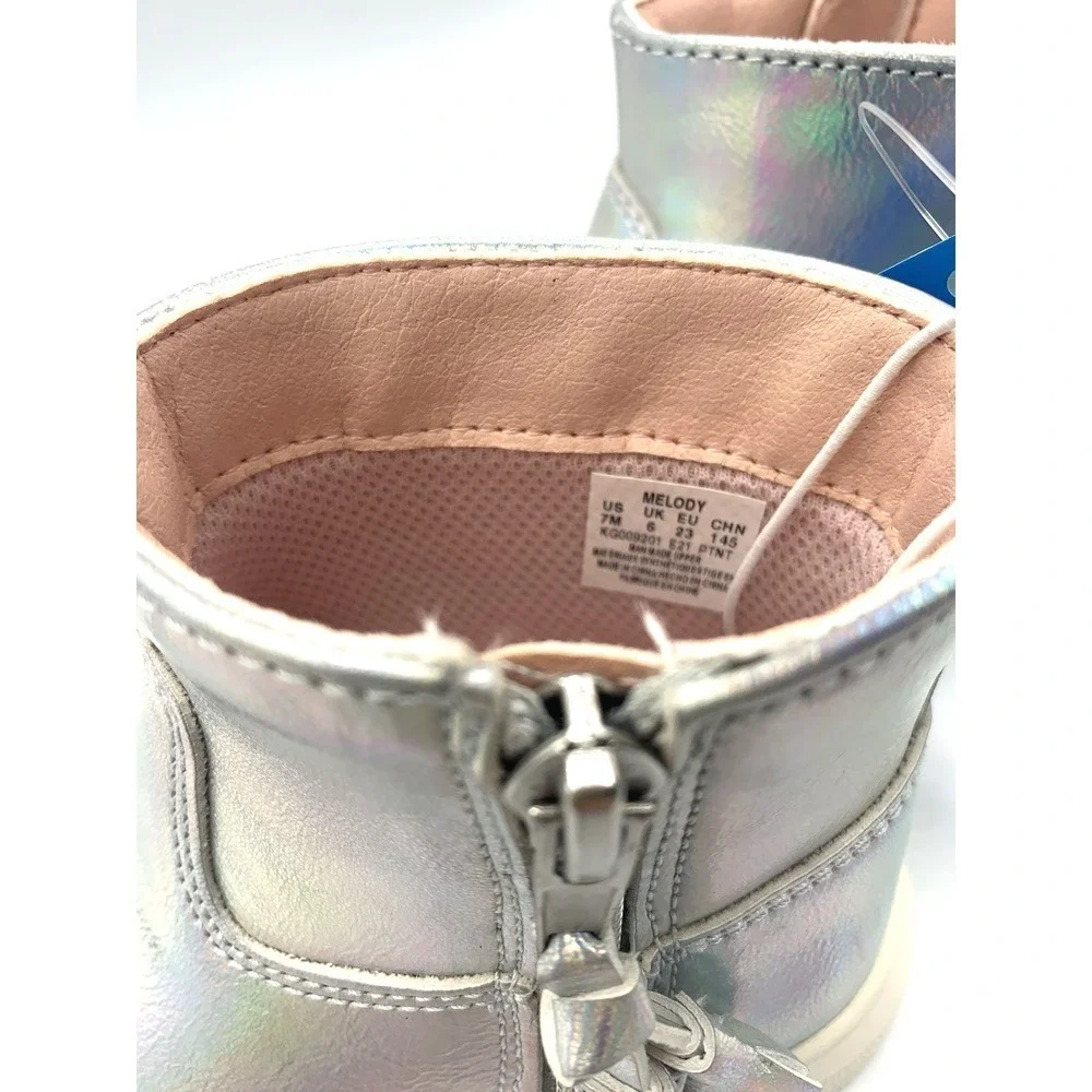 Stride Rite Melody Boots Kids Silver‎ Iridescent KG009201 Size 7M